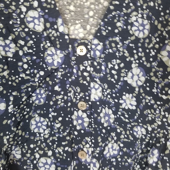 Madewell blue button front floral mini dress size small - Picture 6 of 10